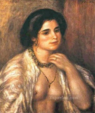  pierre deco art - gabrielle with bare breasts Pierre Auguste Renoir